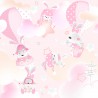 Mural Infantil Bunnys Aviadoras Rosa