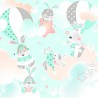 Mural Infantil Bunnys Aviadores Mint